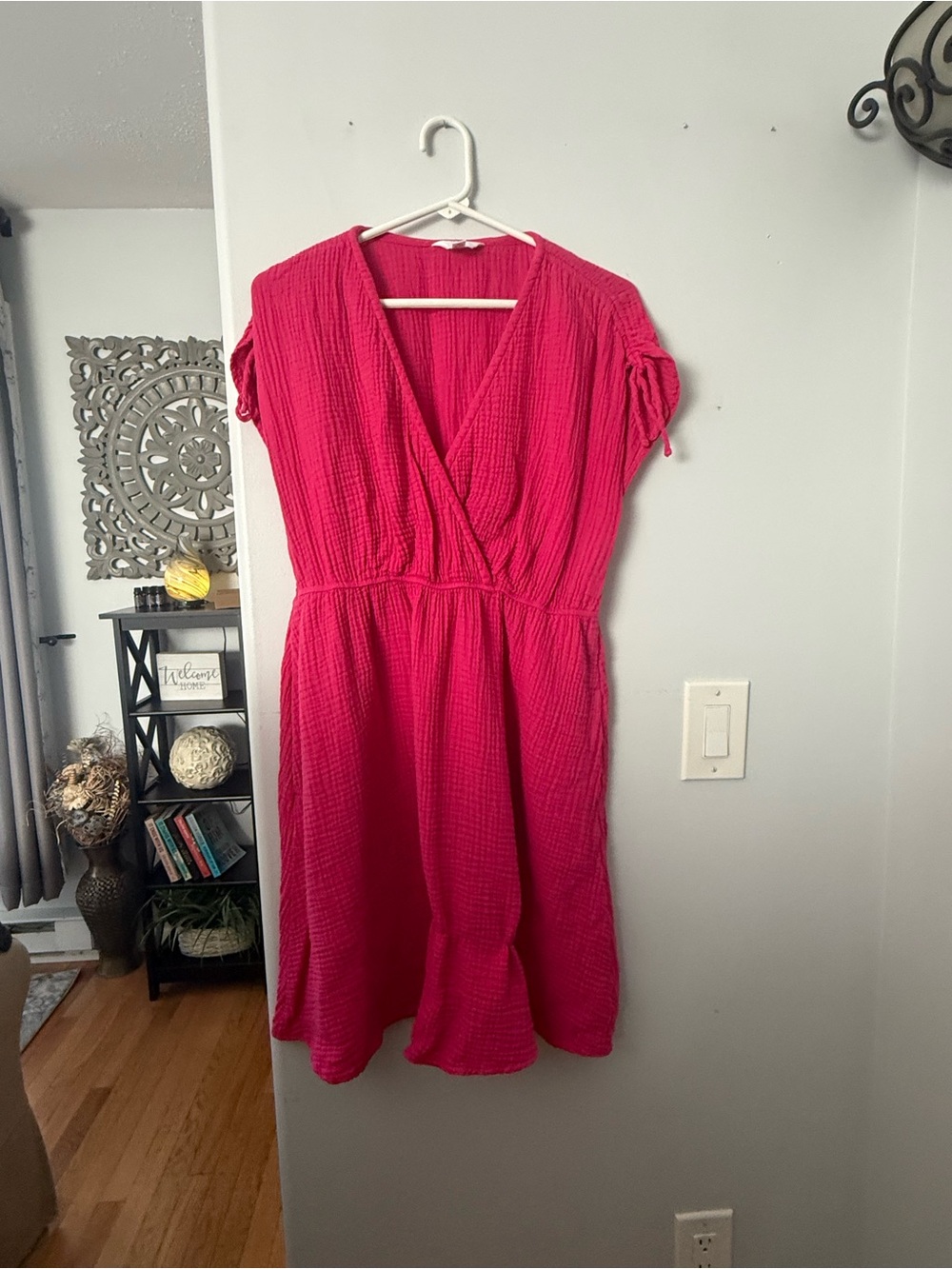 Time and Tru Bright Fuchsia Wrap Midi coverup